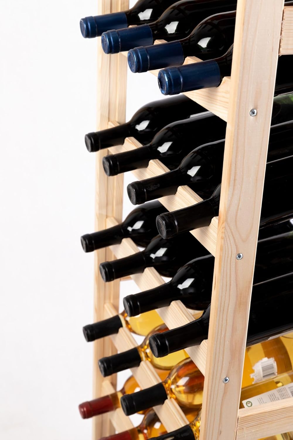 PROREGAL Weinregal PINOTWINE | HxBxT 166x43,4x25cm | 44 Flaschen | Massives Kiefernholz | Natur unbe