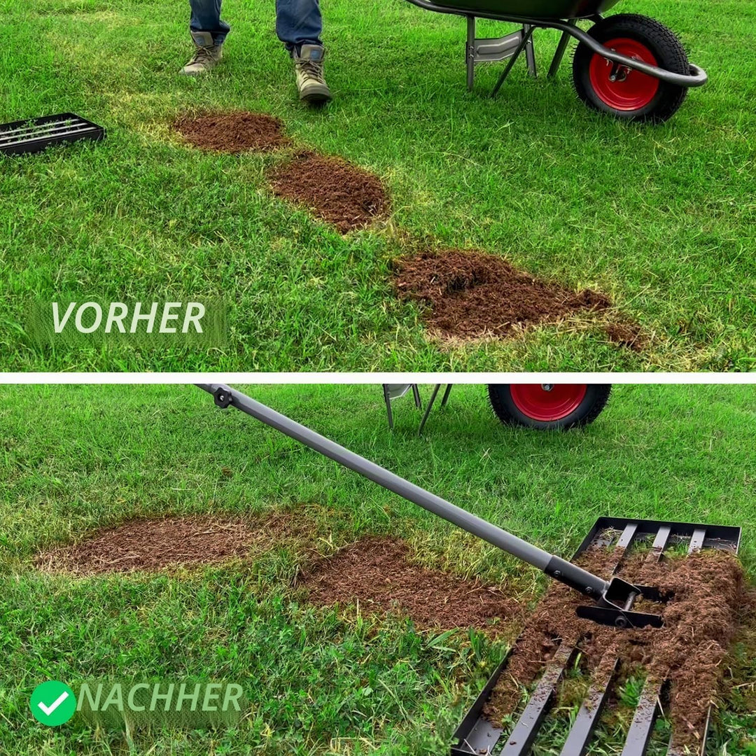 Walensee Rasen-Nivellierrechen, 213cm 76x25cm Rasen-Nivelliergerat,Hochleistungs-Rasen-Nivelliergera