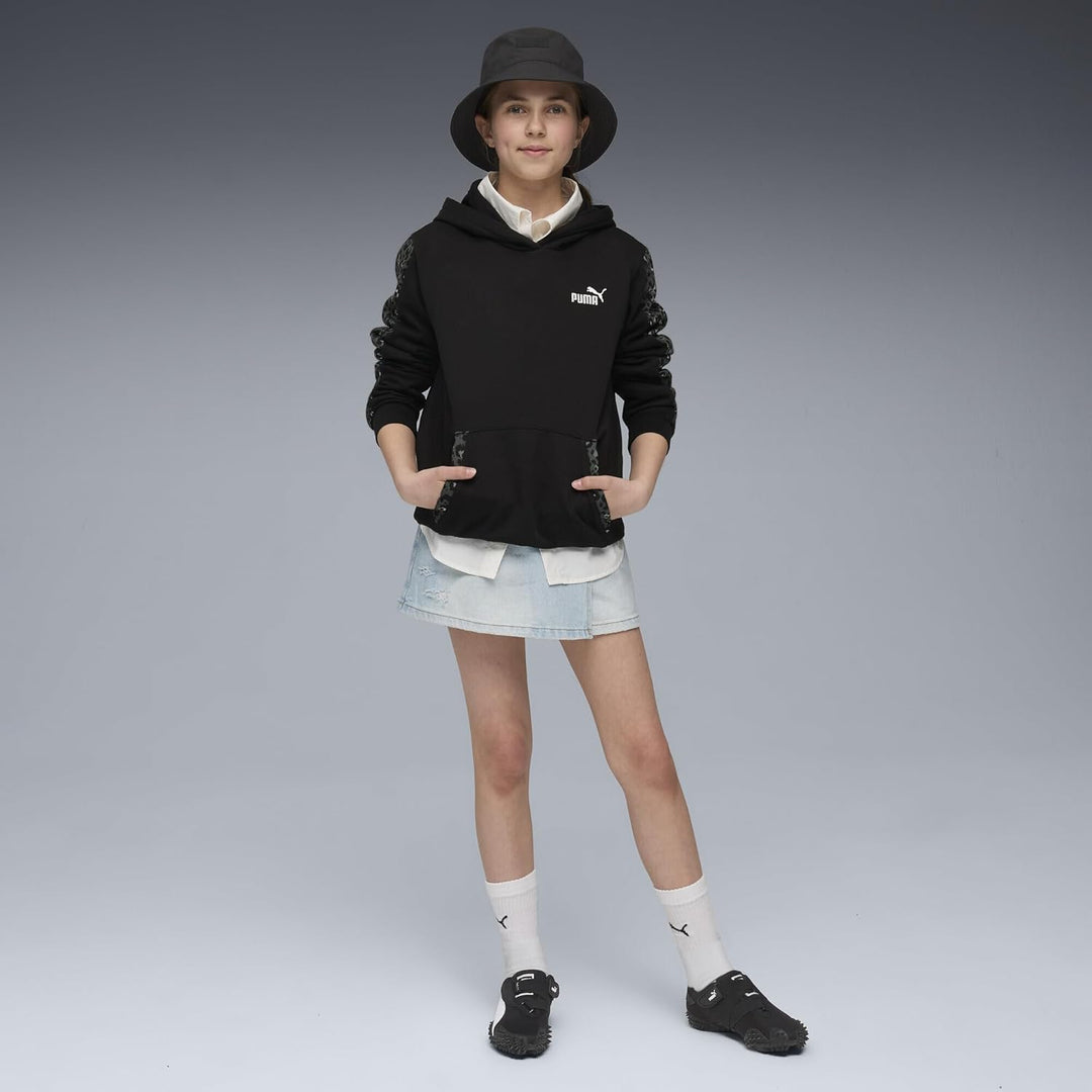 PUMA Mädchen ESS Graphic Animal Hoodie FL G Sweatshirt (1er Pack) 176 Puma Schwarz, 176 Puma Schwarz