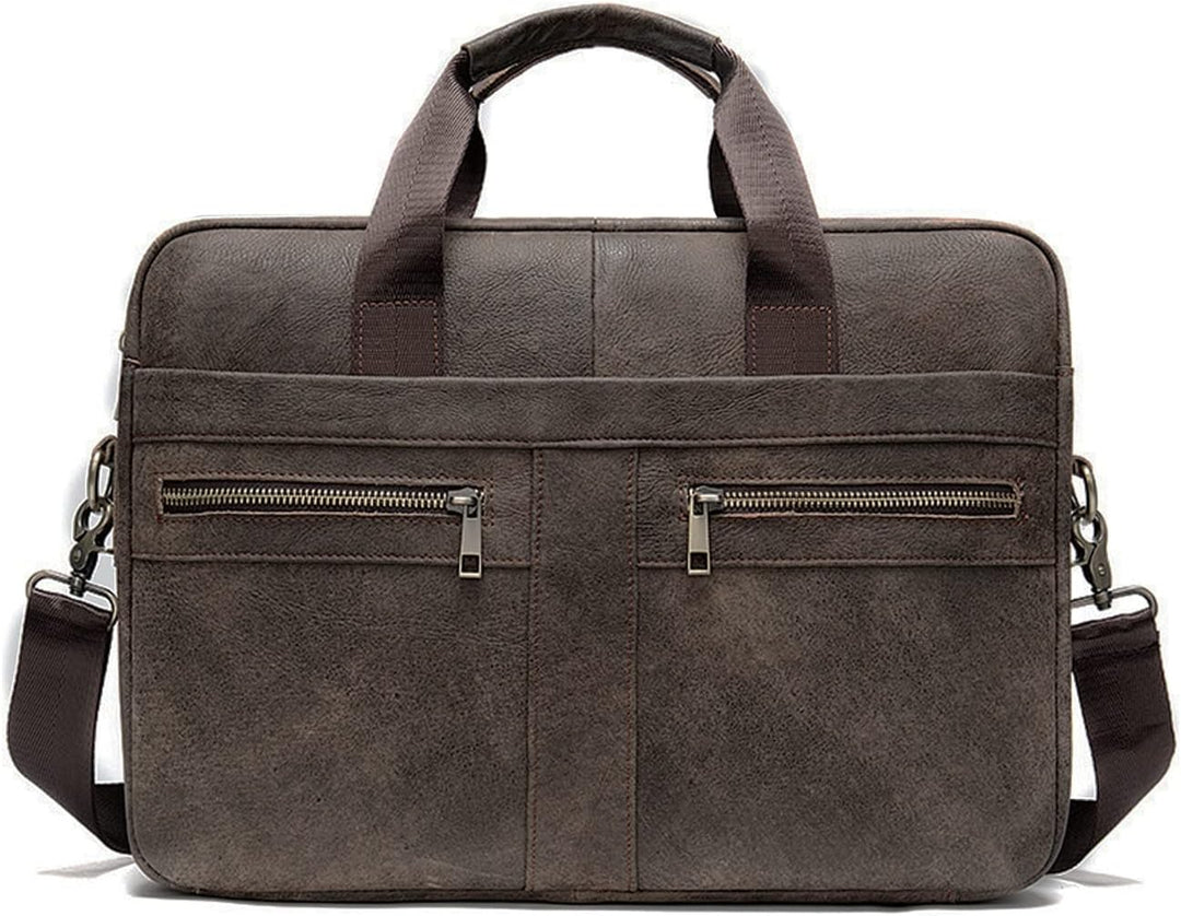 FANDARE Herren Laptop-Aktentaschen Leder Handtasche Business Umhängetasche Wasserdicht Crossbody Mes