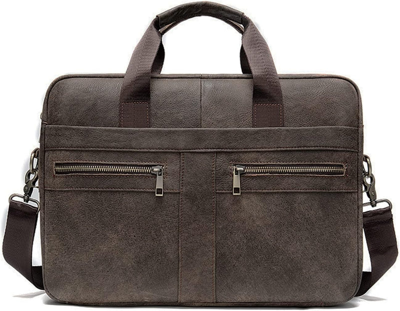 FANDARE Herren Laptop-Aktentaschen Leder Handtasche Business Umhängetasche Wasserdicht Crossbody Mes