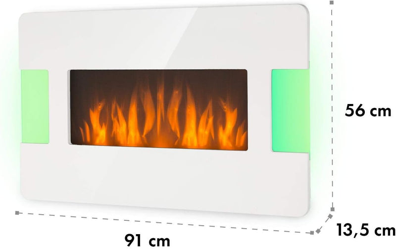 Klarstein Belfort Light & Fire Elektrischer Kamin mit Flammeneffekt - Elektrokamin, E-Kamin, 1000 od