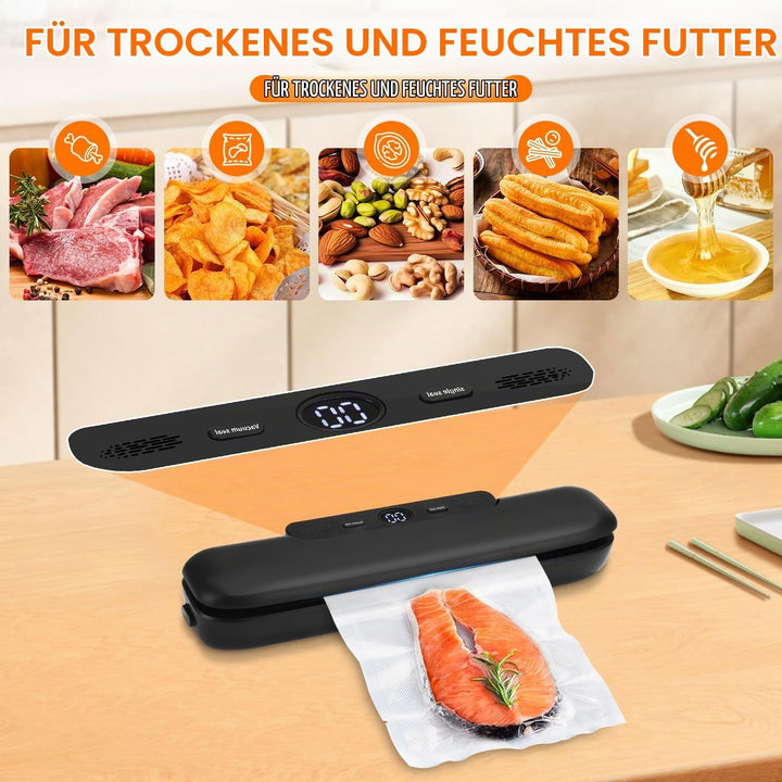 Automatischer Lebensmittel-Vakuumiergerät – Vakumierergerät für trockene &amp; feuchte Lebensmittel, Vak