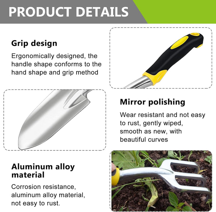 Gartenwerkzeug Set, 5 Stücke Gartengeräte Set aus Aluminiumguss, Gartenset Werkzeug, Gartenwerkzeug-