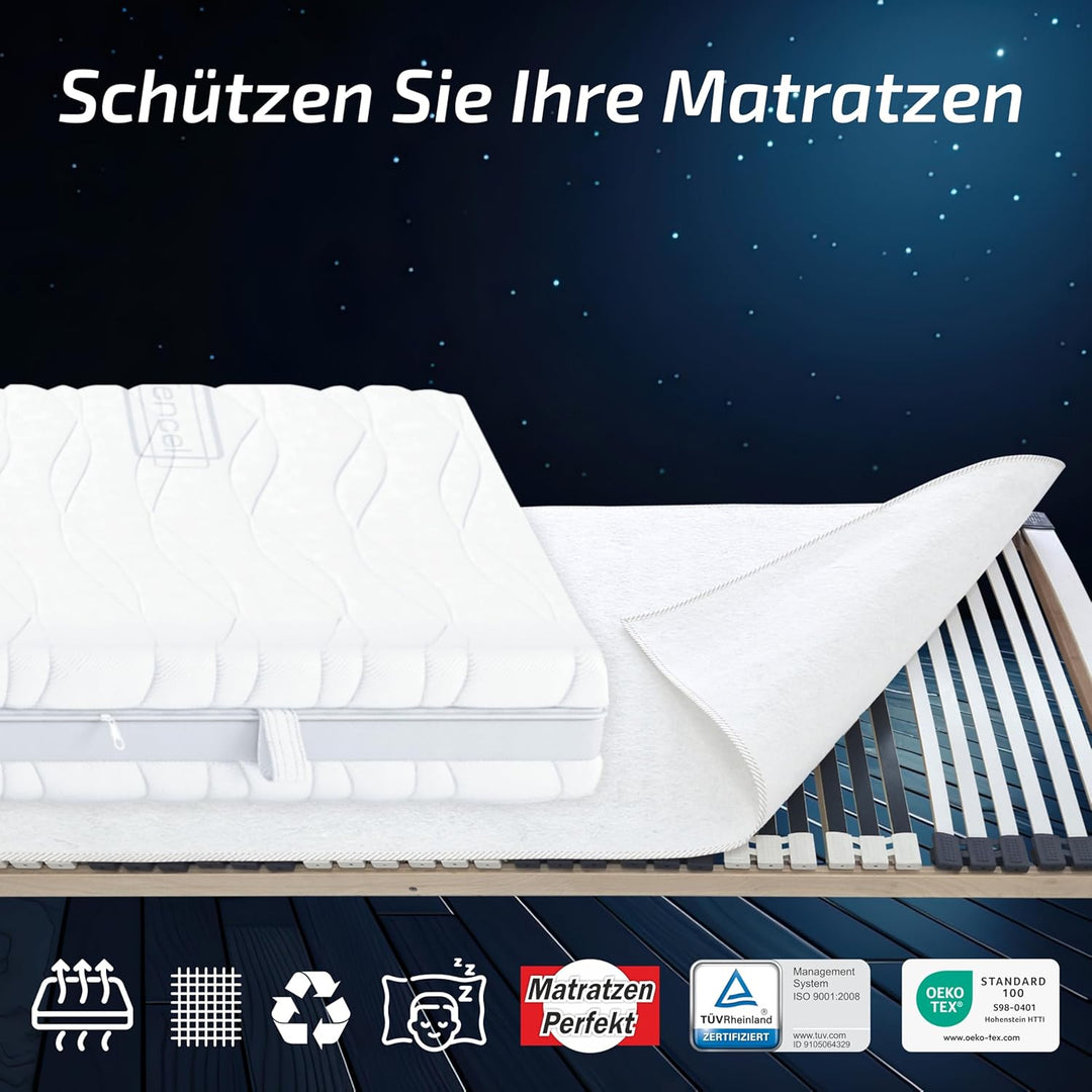 Matratzen Perfekt Matratzenunterlage 2er Set 90x190 cm atmungsaktive Filz Matratzenschoner Schutz vo