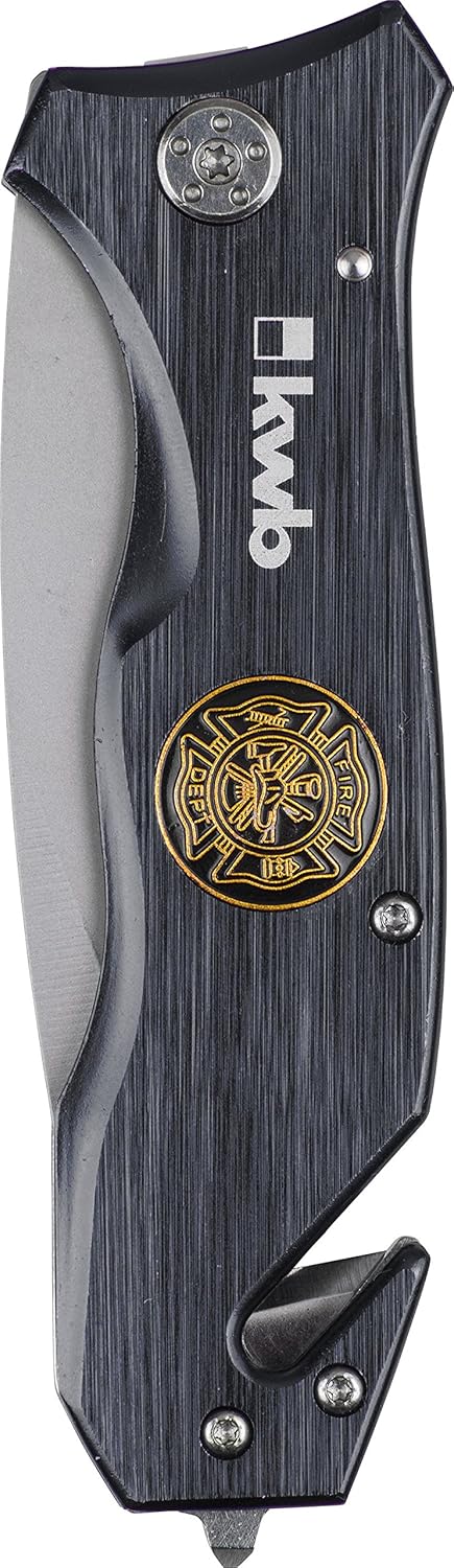 kwb Rettungsmesser mit Gurtschneider und Glasbrecher, extra scharf, Notfall-Messer mit 90 mm Klinge