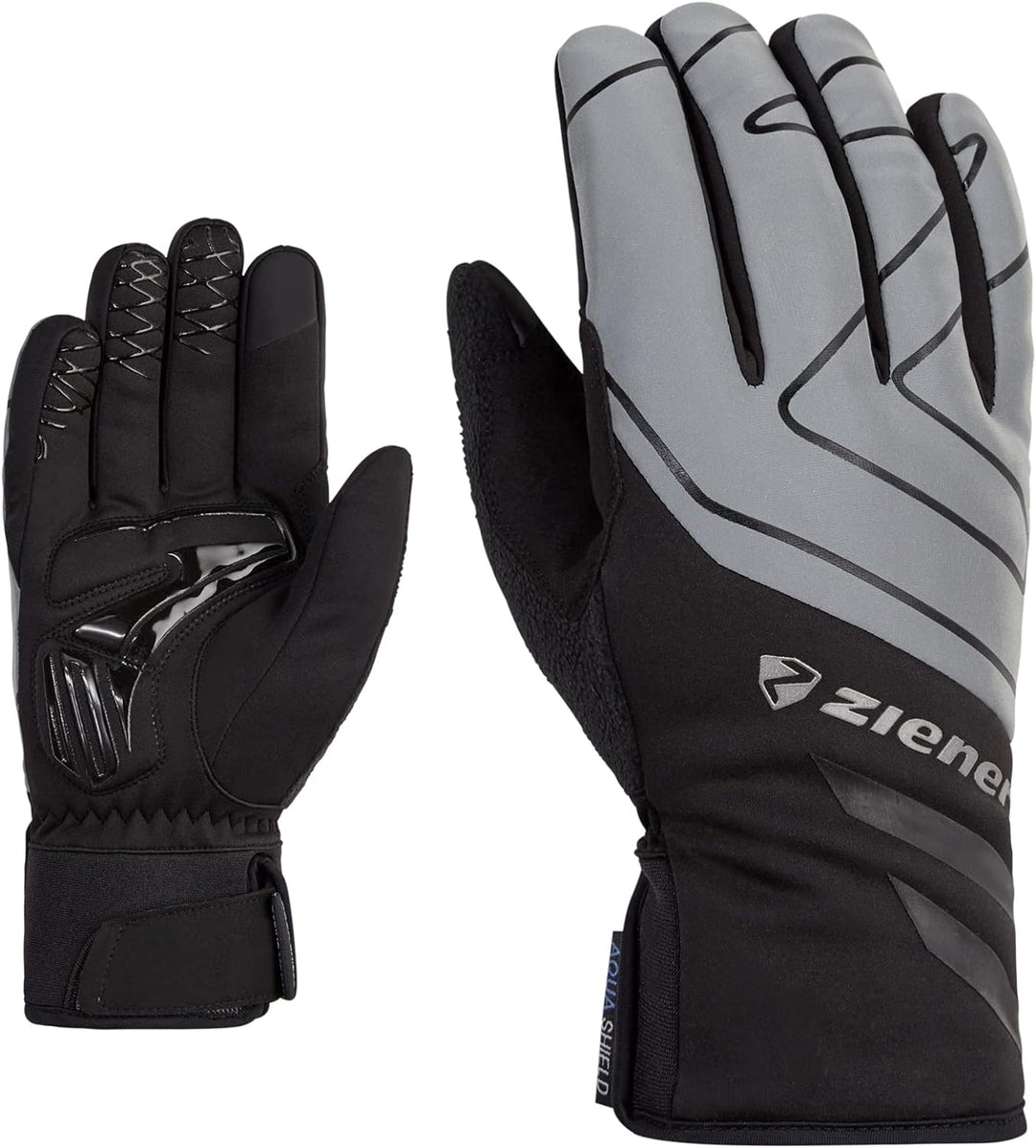 Ziener Daly Fahrradhandschuhe, Winter |wasserdicht, Soft-Shell, gepolstert 6.5 black.metallic silver
