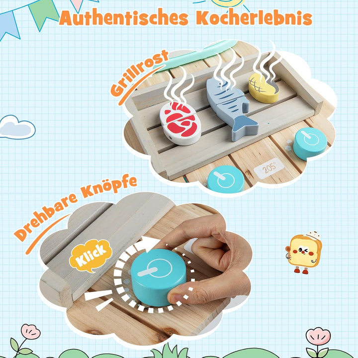 COSTWAY Matschküche Kinder Outdoor, Kinderküche Holz inkl. Spülbecken mit Wasserpumpfunktion, Garten