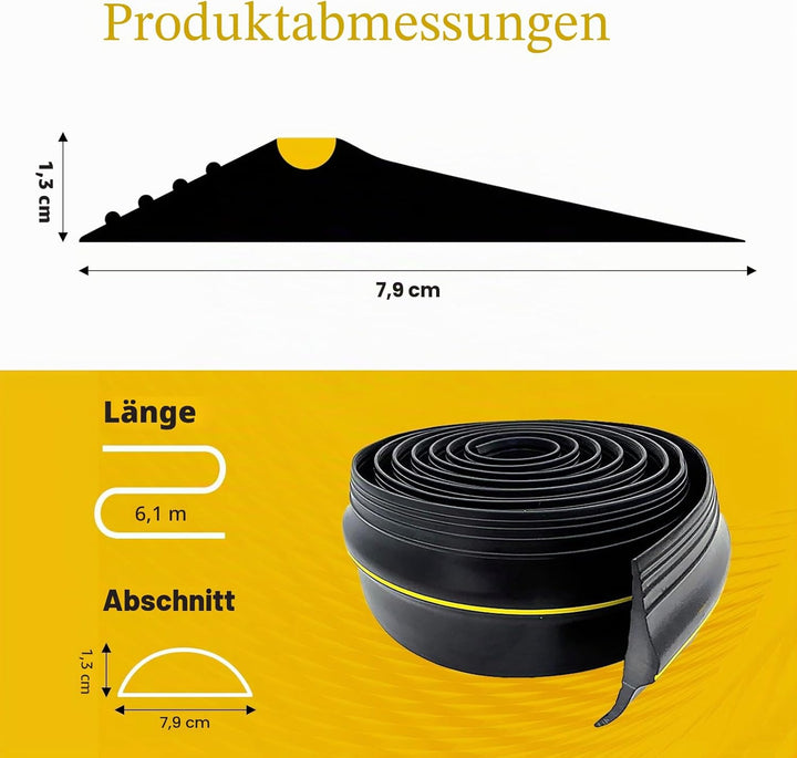 Garagentor Dichtung 6M universeller Garagentor Schwellendichtung Wetterfeste Gummi-Bodenabdichtung，G