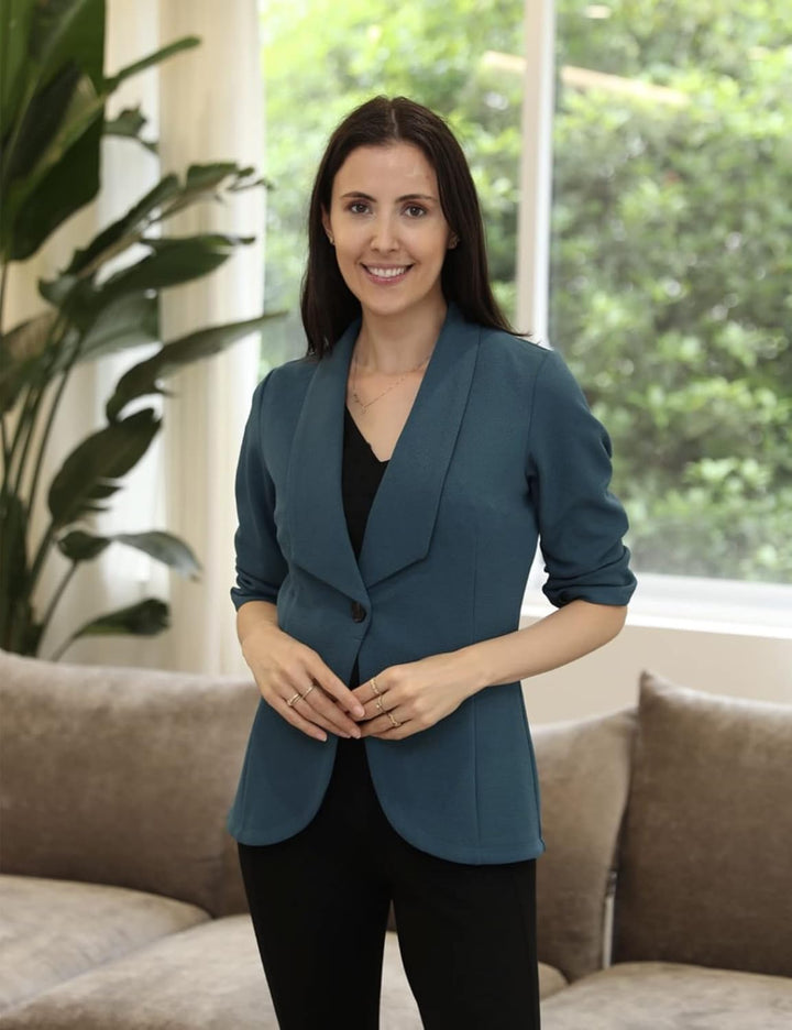 UNibelle Blazer Damen Sportlich Elegant Longblazer 3/4 Arm Sommer Leicht Business Büro Blazer Jacke