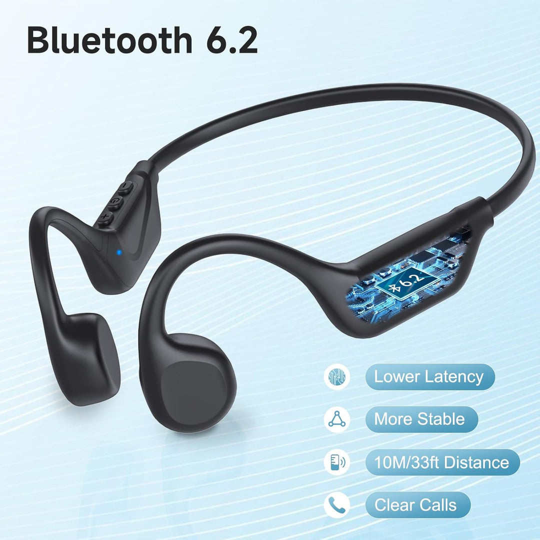 IFECCO Knochenschall Kopfhörer Bluetooth 6.2 - Open Ear Bone Conduction Kopfhörer Kabellos,IPX5 wass