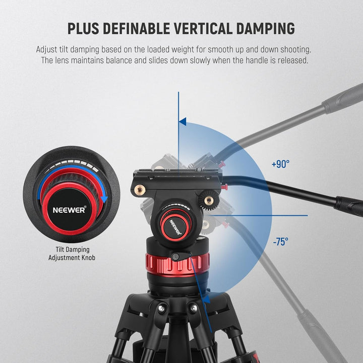 NEEWER 189cm Videostativ Video Tripod mit Dämpfung Fluidkopf & RØDE Lavalier GO professionelles Lava