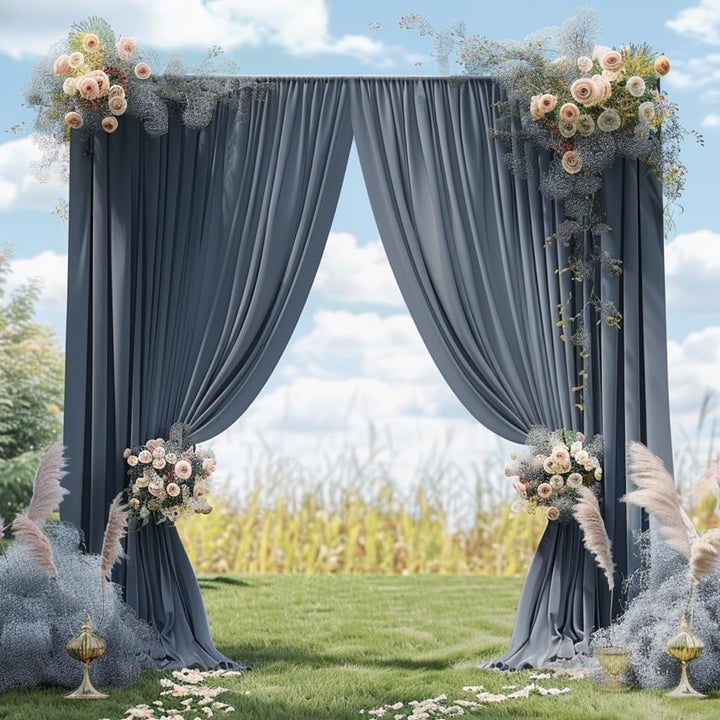 3x3 m Anthrazit Vorhang für Kulissen, Party-Hintergrund Vorhang Anthrazit Hochzeit Hintergrund, Poly