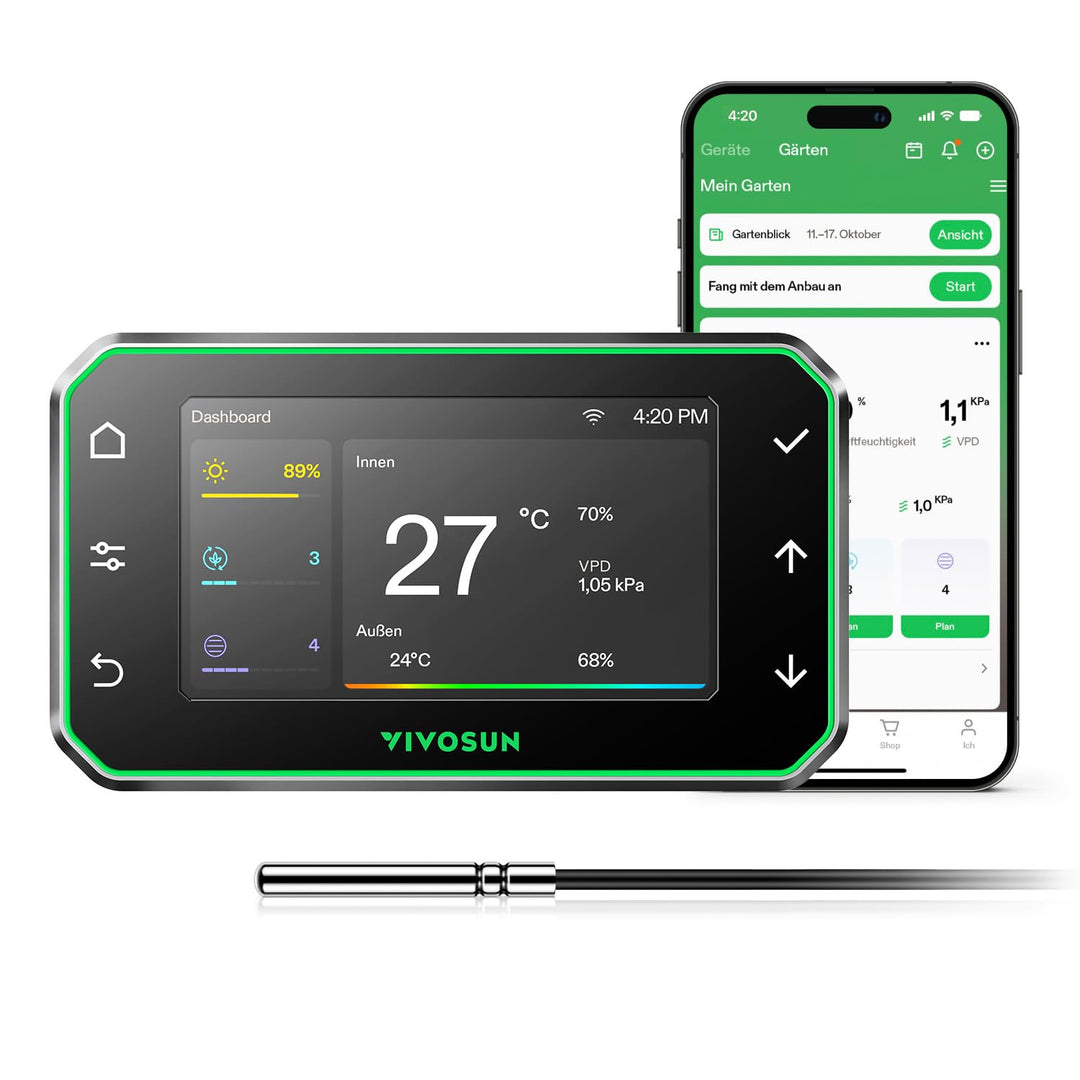 VIVOSUN GrowHub Controller E42A+ für Growzelte, Smart WiFi-Controller für Temperatur, Luftfeuchte un