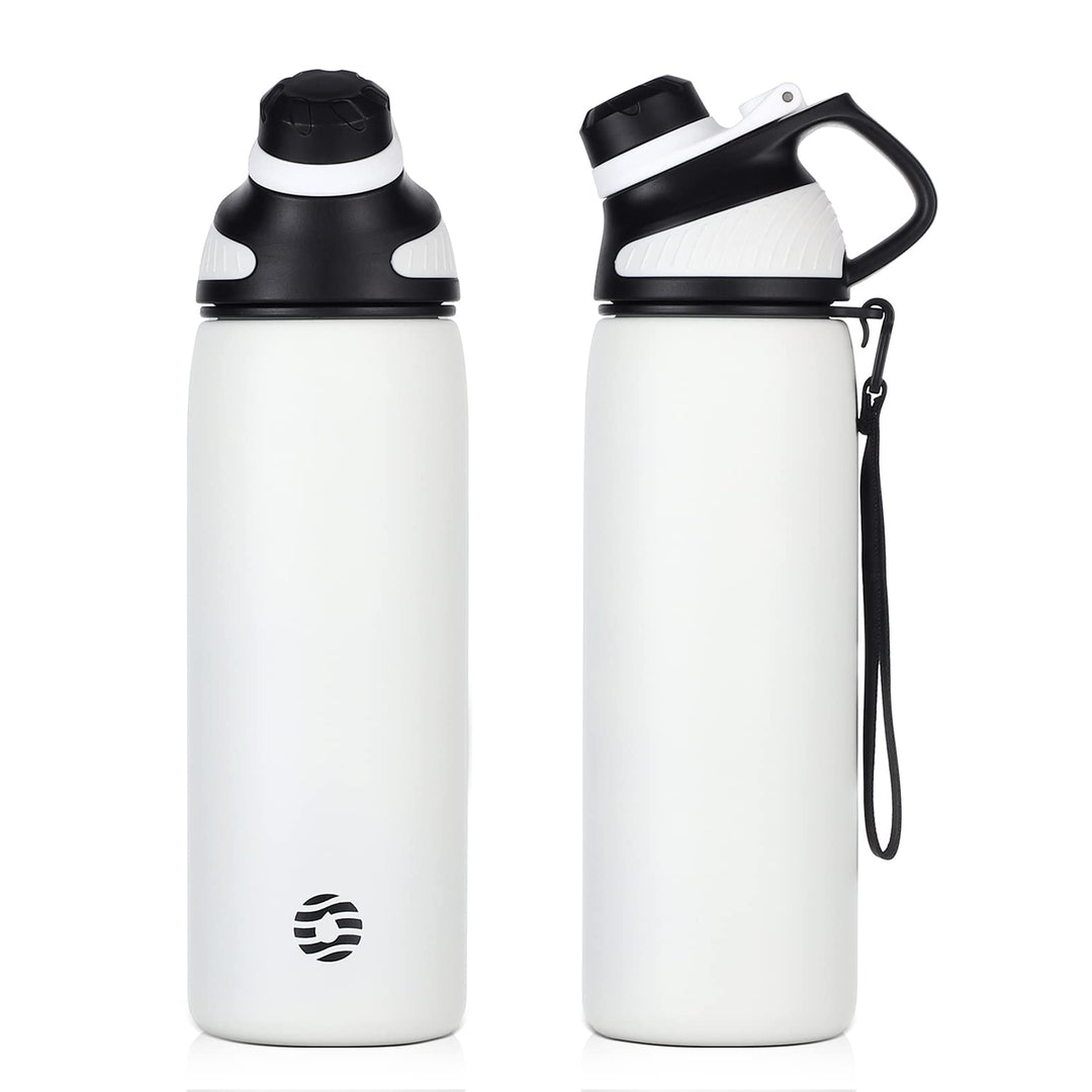 Fjbottle Edelstahl Trinkflasche Sport mit Magnetischem Deckel 1L, 800ml, 600ml, 400ml BPA-Frei Ausla