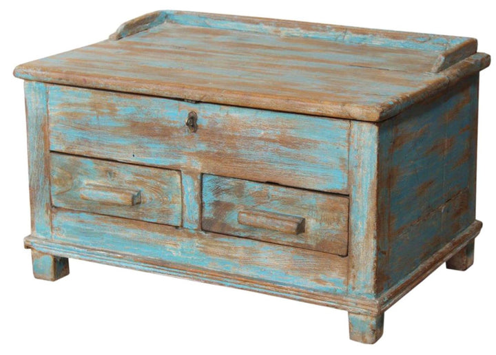 GURU SHOP Vintage Beistellschrank, Kommode, Nachttischschrank, Flurschrank mit 2 Schubfächern - Mode