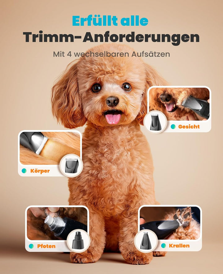 oneisall 4in1 Leise Schermaschine Hund Katze mit LED-Licht, 2025 Tierhaarpflege zum Hundeschermaschi