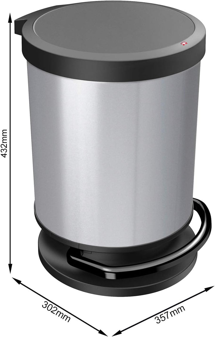 Mülleimer 20l mit Deckel Silber Metallic 20 Liter, Silber Metallic 20 Liter