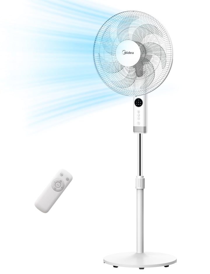 Midea FS40-23MR Standventilator mit 3 Geschwindigkeiten, Teleskophöhe und -grösse, Fernbedienung, du