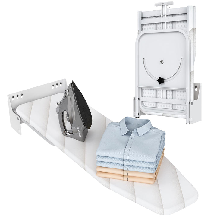 uyoyous Bügelbrett Wandmontage Klappbar ist Höhenverstellbar, 180° Drehbar Wand-Bügeltisch Faltbar B