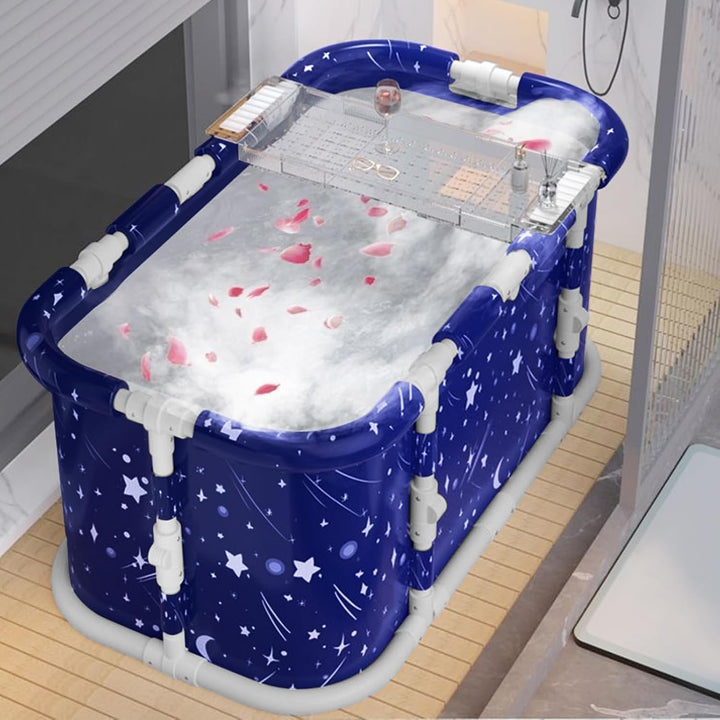 Faltbare Badewanne für Erwachsene, freistehende Badewanne mit Plastikrahmen, 115 x 60 x 50 cm Surrou