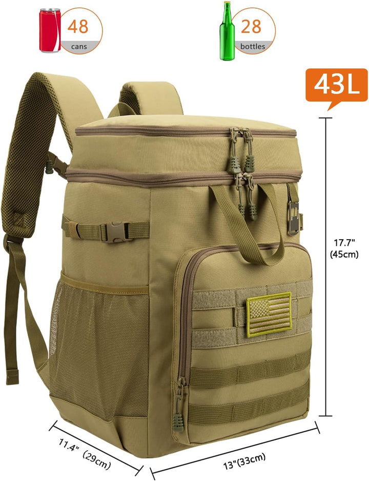 Hp hope Kühlrucksack 43L Isolierte Kühltasche Picknicktasche Warmhaltebox Kühlbox Kühlrucksack Gross
