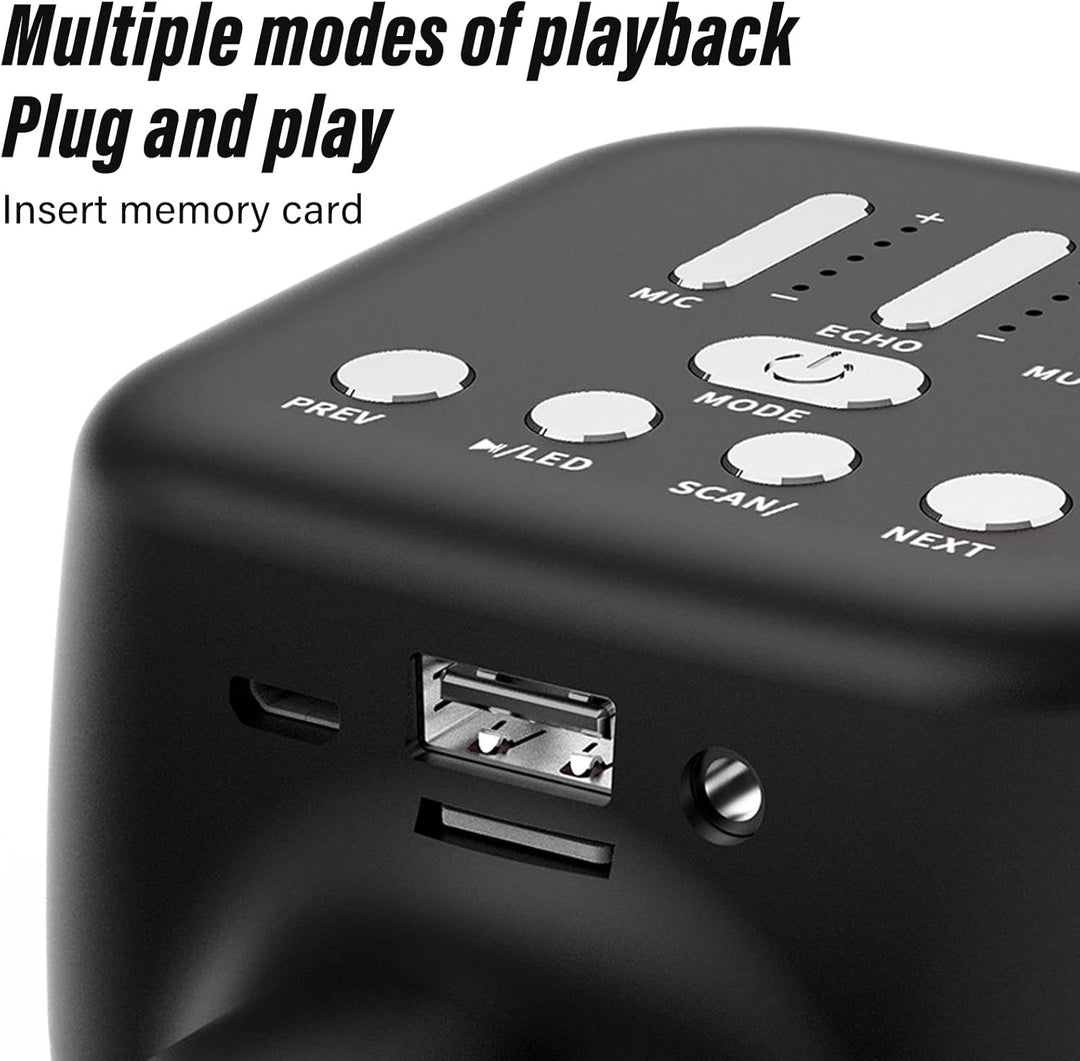 Karaoke Mikrofonmaschine, Bluetooth Lautsprecher Karaoke Mikrofon für Erwachsene für Zuhause (Schwar