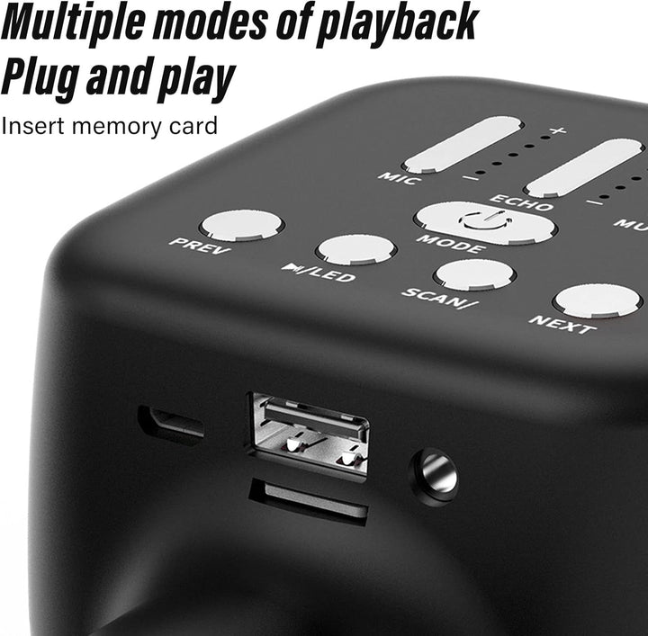 Karaoke Mikrofonmaschine, Bluetooth Lautsprecher Karaoke Mikrofon für Erwachsene für Zuhause (Schwar