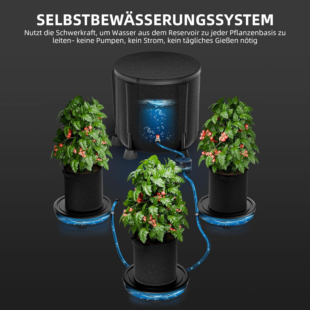 Spider Farmer Automatische Bewässerung Selbstbewässerungssystem 3er-Set, Bewässerungssystem mit 50L