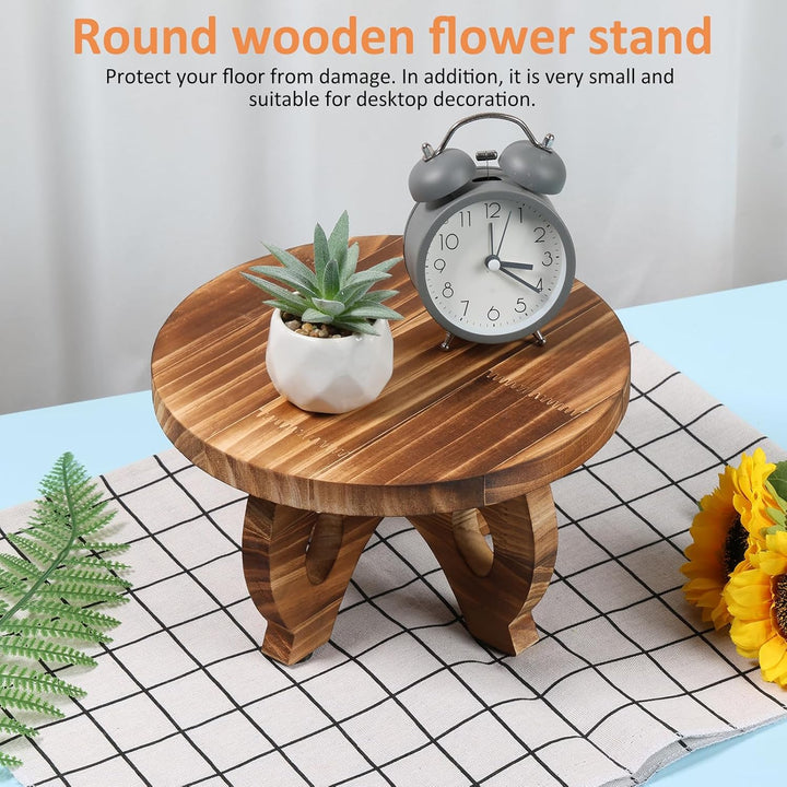Pflanzenständer aus Holz,Pflanzenhocker Runder,Blumenhocker Holz,Blumenständer Pflanzenständer,Indoo