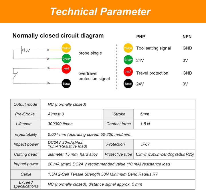 RATTMMOTOR CNC Z Achse Touch Plate Werkzeug Einstellung Sonde High Precision Router Auto Check Instr