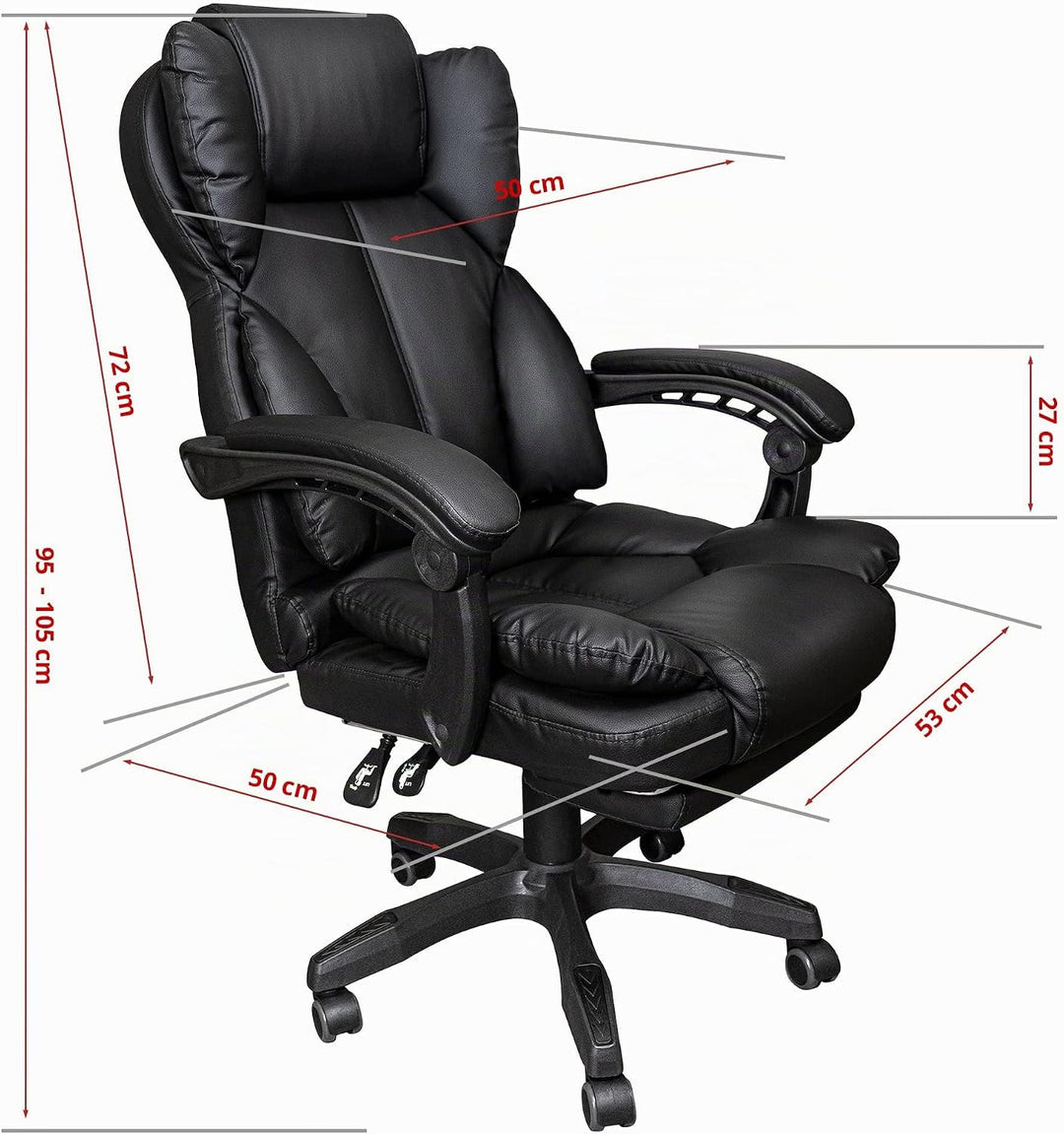Schreibtischstuhl ergonomisch mit Flexibler Rückenlehne &amp; Kopfstütze - Bequemer Bürostuhl für Schrei
