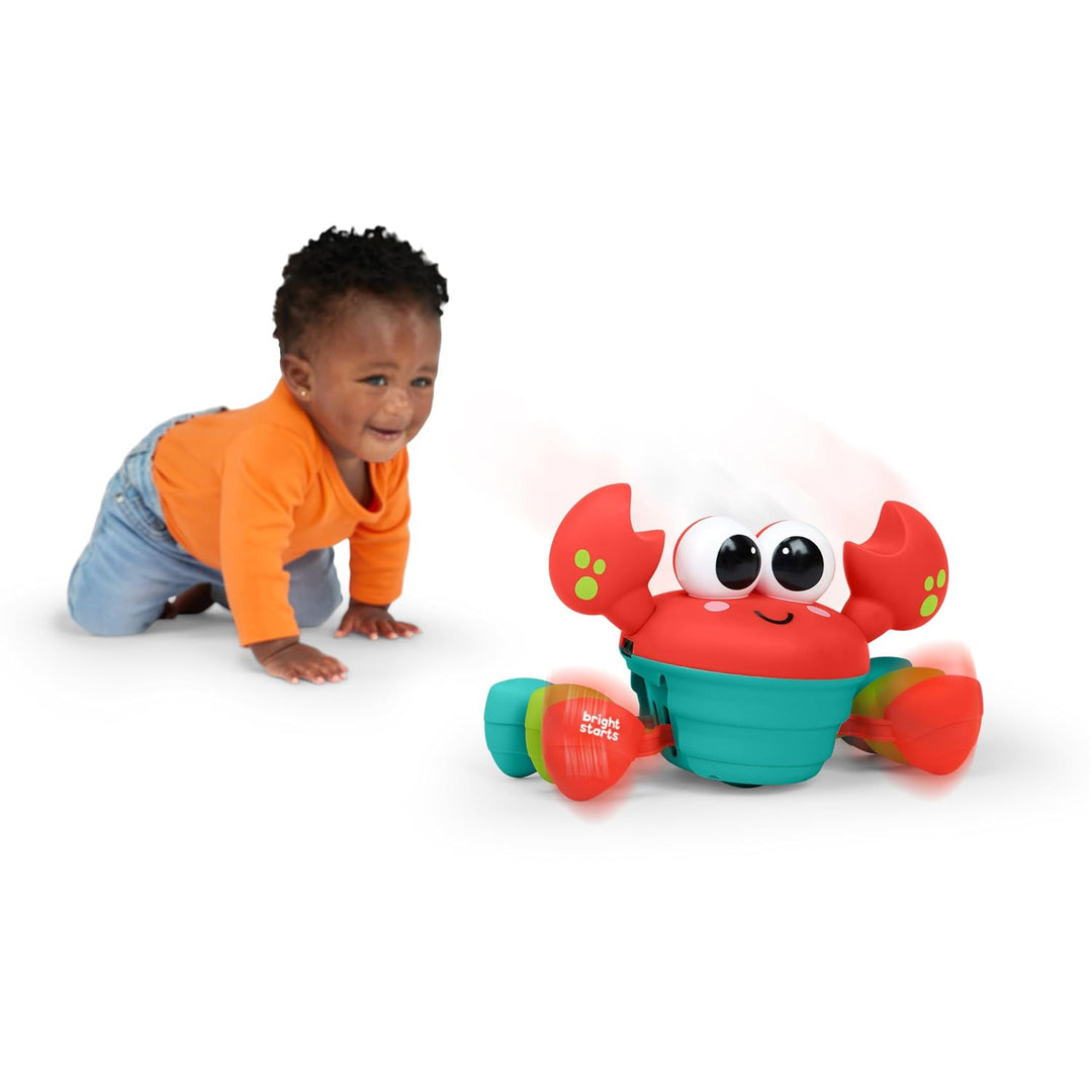 Bright Starts Rockin’ Crawling Crab, Krabbe Baby Spielzeug, Interaktives Krabbelspielzeug mit Musik