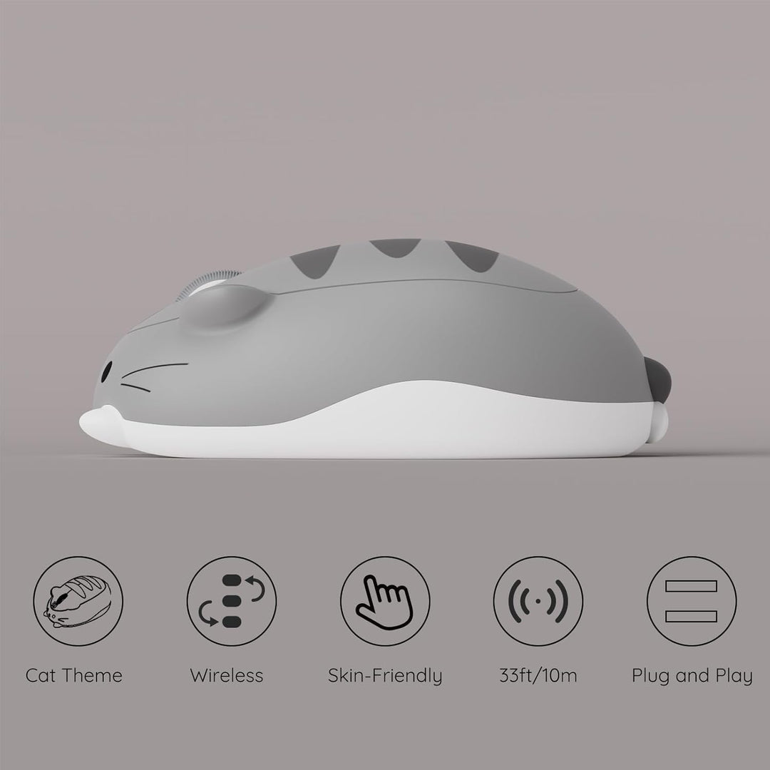 Akko Niedliche kabellose Maus mit Katzenmotiv, Gaming-Maus, Tri-Mode-Verbindung Bluetooth 3.0/5.0/2.