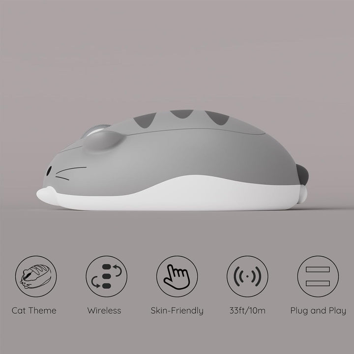 Akko Niedliche kabellose Maus mit Katzenmotiv, Gaming-Maus, Tri-Mode-Verbindung Bluetooth 3.0/5.0/2.