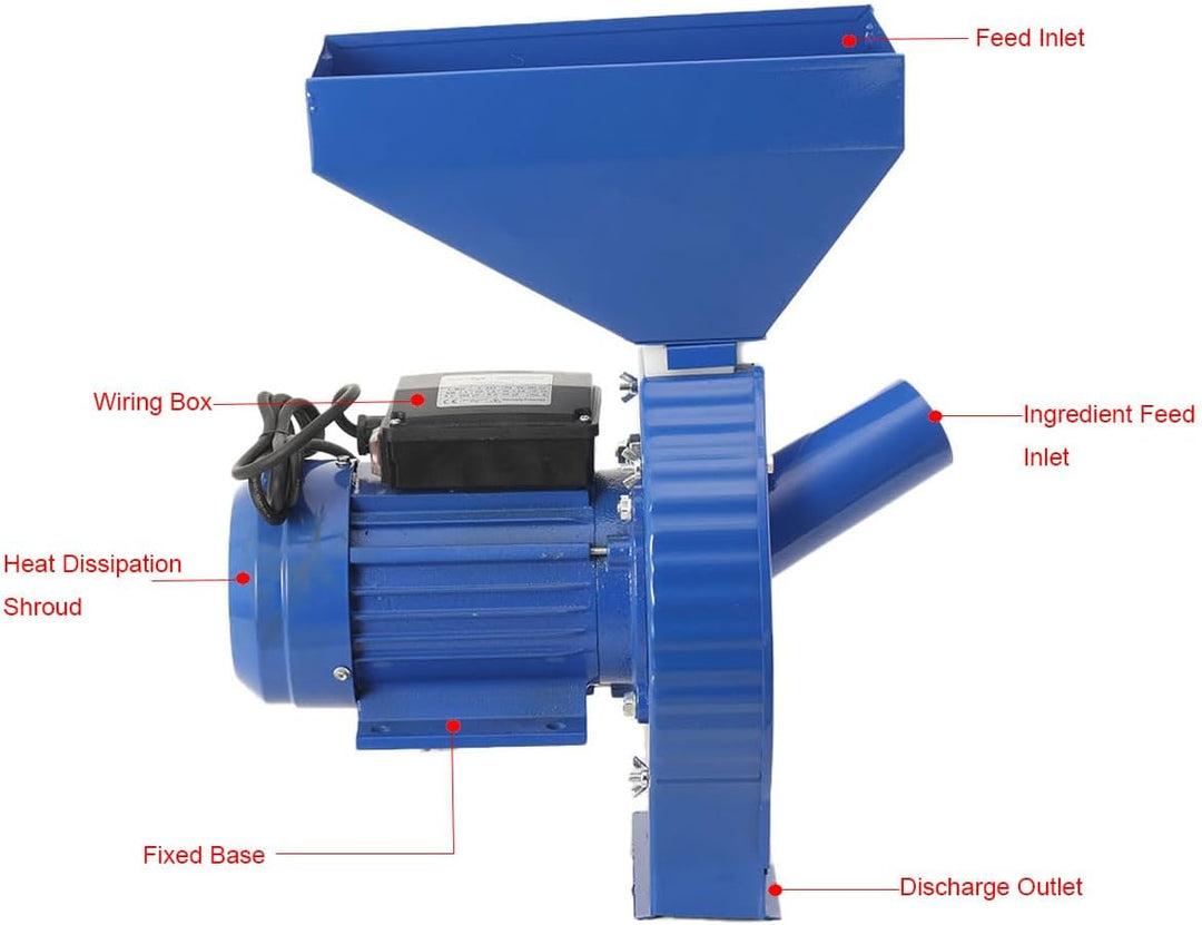 Elektrische Getreidemühle, 240 kg/h Durchsatzmenge, Starkem 1100 Watt Elektromotor, Tischmontage Sch