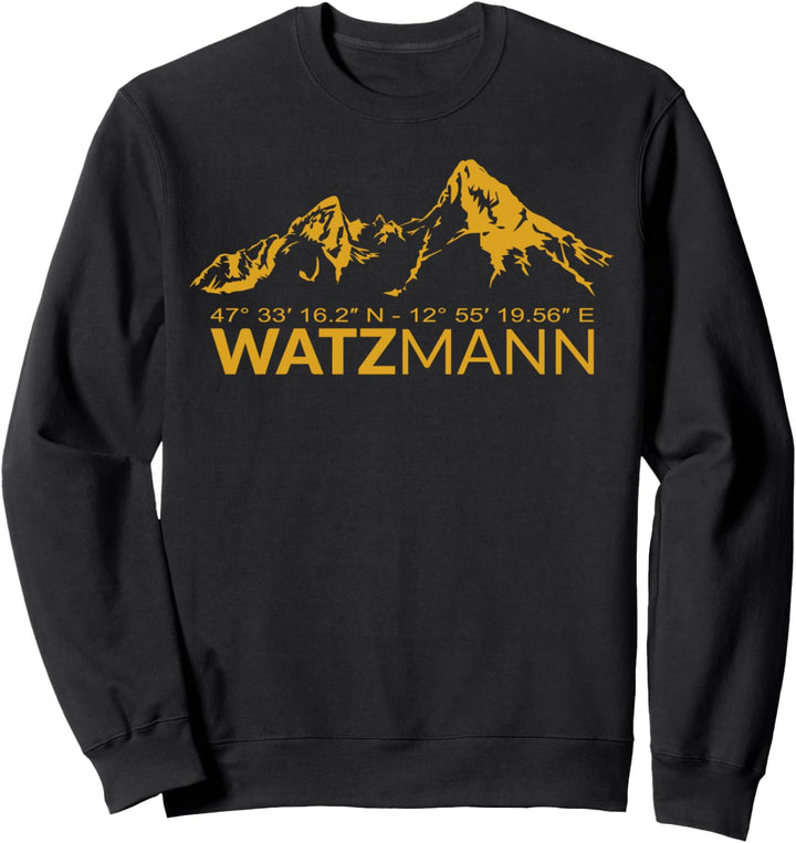 Berg Watzmann GPS Koordinaten Breitengrad Längengrad Sweatshirt