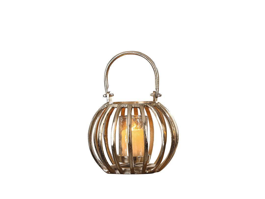 GILDE Kerzenleuchter Windlicht - aus Aluminium - Deko Wohnzimmer - Weihnachtslicht - Ø 23 cm Höhe 23