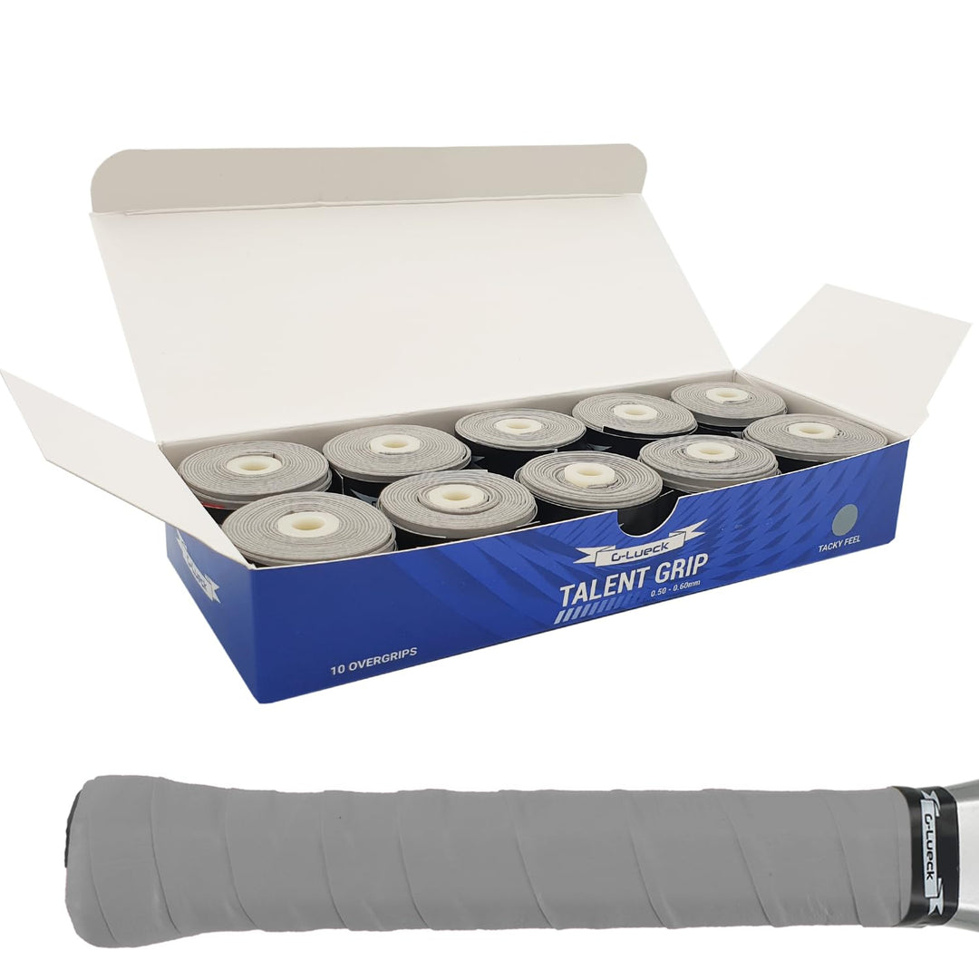 G-Lueck 10er Set Tennis Griffband (sehr griffig) | 0,50-0,60mm Stärke | Overgrip für Squash Badminto