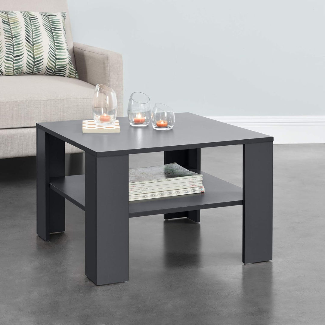 [en.casa] Couchtisch Aachen Beistelltisch 60x60x40 cm Wohnzimmertisch mit Ablage Sofatisch Kaffeetis