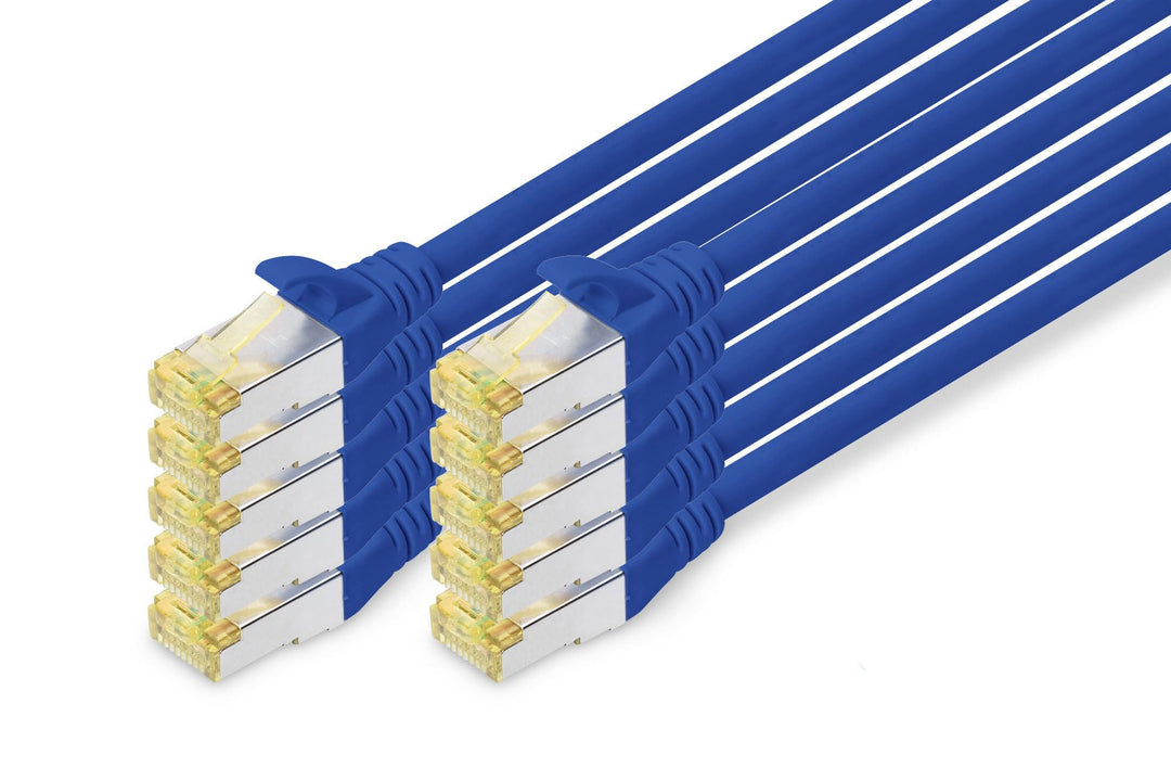 DIGITUS LAN Kabel Cat 6A - 1m - 10 Stück - RJ45 Netzwerkkabel - S/FTP Geschirmt - Kompatibel zu Cat-