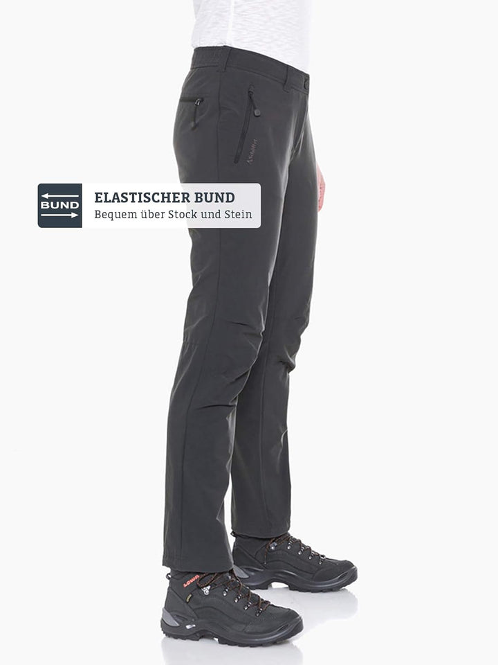 Schöffel Damen Pants Engadin, Outdoor Hose, strapazierfähige Wanderhose für Frauen, wasserabweisende