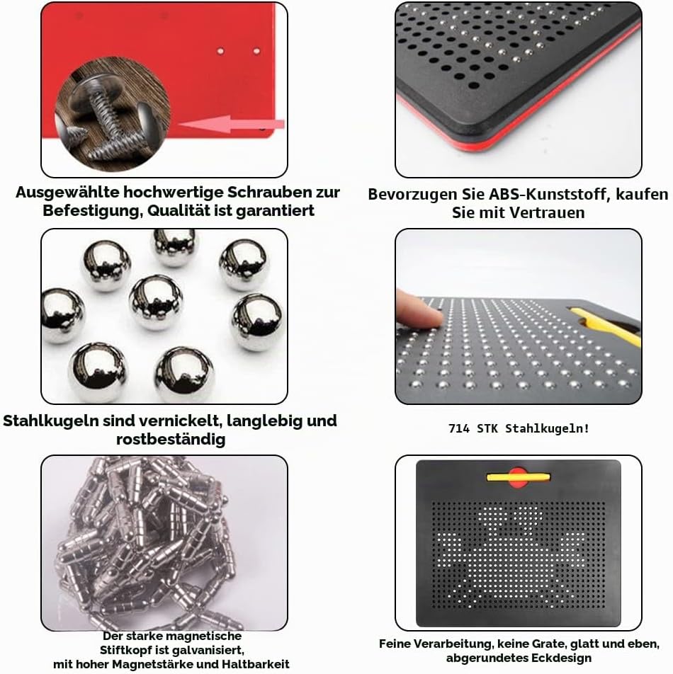 ALEENFOON Magnetisches Zeichenbrett für Kinder ab 3 Jahren, Reissbrett Magnetisch Schreibtafel Zeich