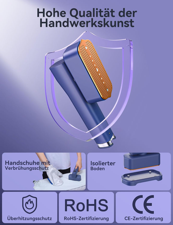 Sundu Steamer Reise Dampfglätter, Dampfbügeleisen für Kleidung, 2-in-1 Reisebügeleisen Steam iron, 1