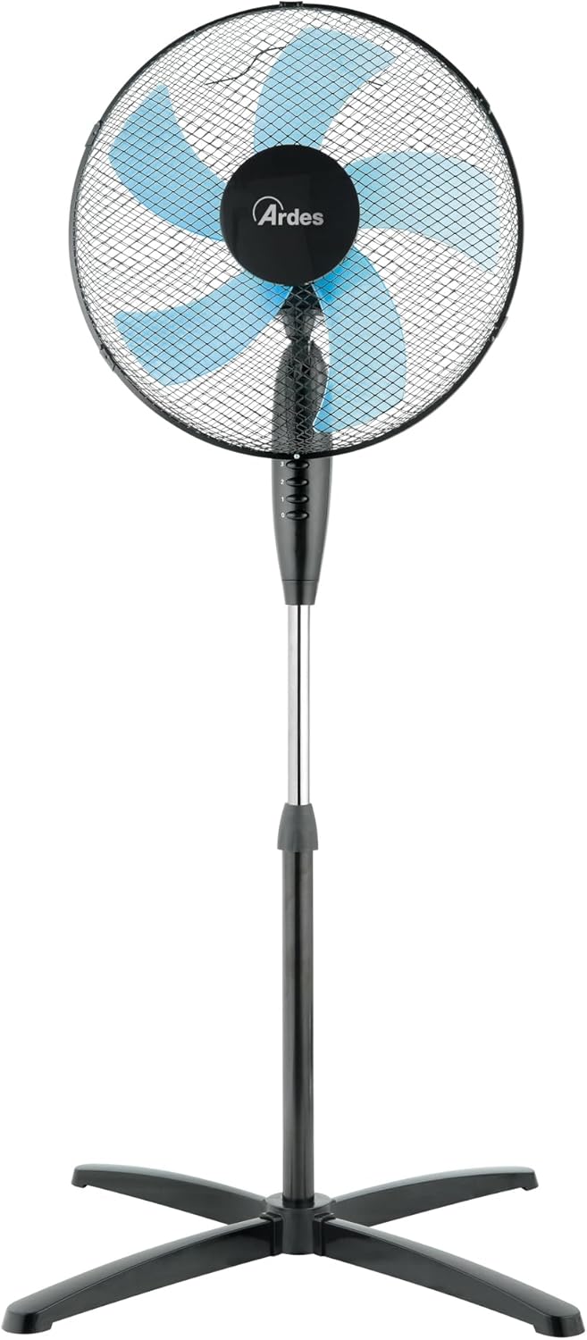 Ardes - AR5ST40PN Standventilator STEELO 40N 5 Flügel - Bodenventilator 40 cm Oszillierend mit verst