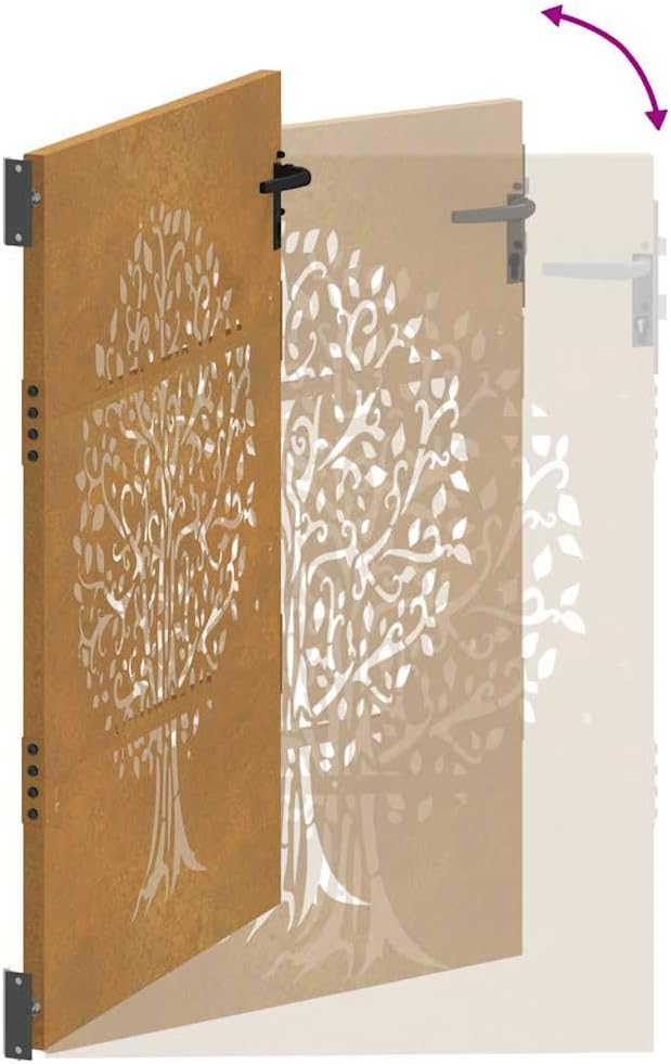vidaXL Gartentor 85x150 cm Cortenstahl Baum-Design 85 x 150 cm, 85 x 150 cm
