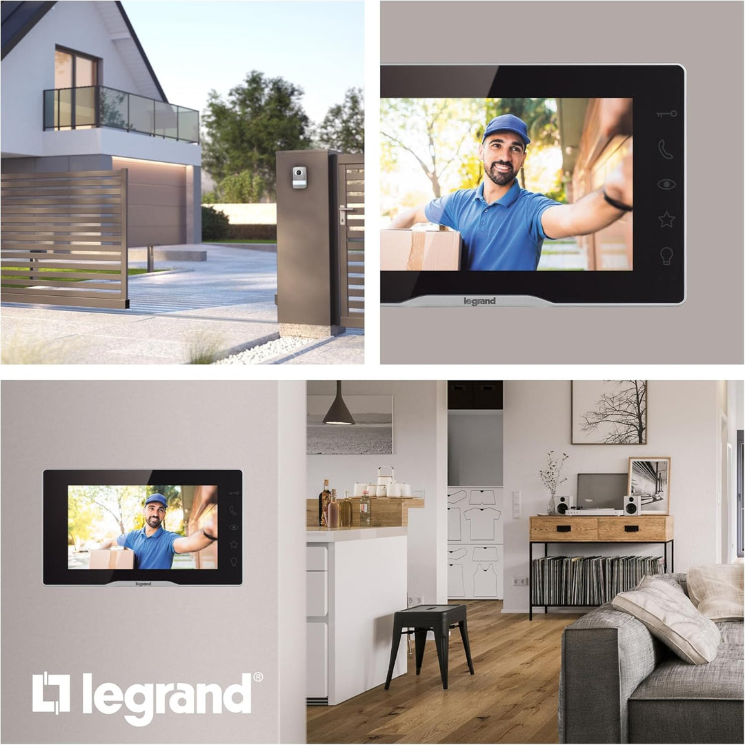 LEGRAND, EASYKIT Plus Video-Innenstelle, 7"-Hochglanz-Farbmonitor, Sensortasten, individuelle Einste