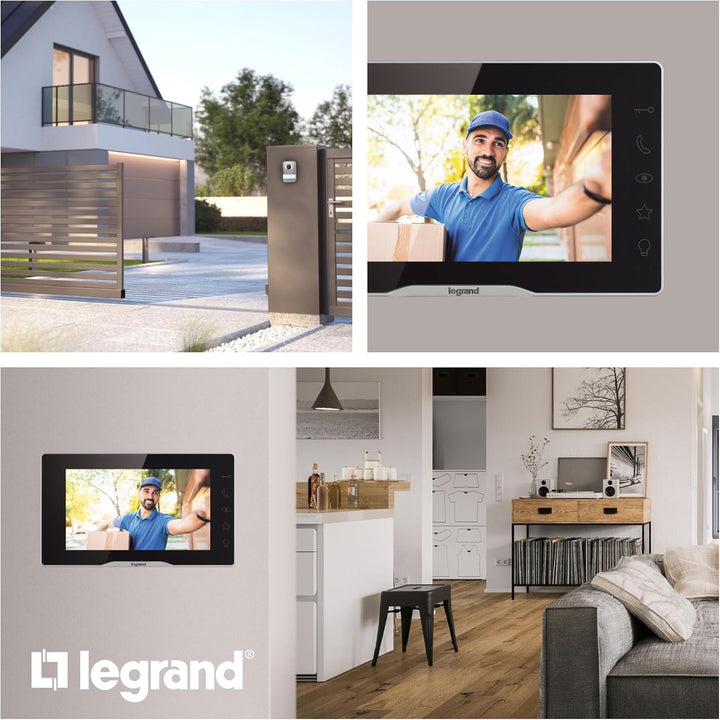 LEGRAND, EASYKIT Plus Video-Innenstelle, 7"-Hochglanz-Farbmonitor, Sensortasten, individuelle Einste