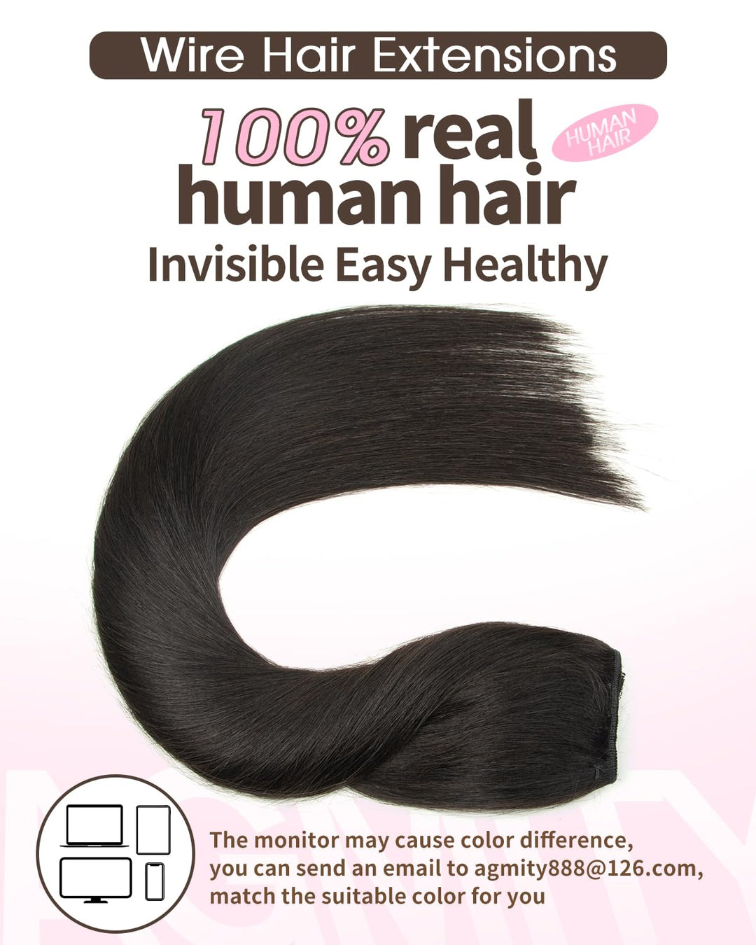 AGMITY Tape In Extensions Echthaar 20pcs 35cm 40g Aschblond mit Bleichblond Invisible Tape Extension