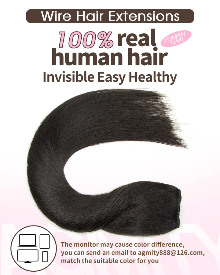 AGMITY Tape In Extensions Echthaar 20pcs 35cm 40g Aschblond mit Bleichblond Invisible Tape Extension
